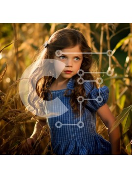 Intra Συλλεκτικό Ξύλινο Παζλ Plywood  4mm - Όμορφη εικόνα ενός νεαρού κοριτσιού σε ένα χωράφι με ψηλό γρασίδι στο ηλιοβασίλεμα Σε Ξύλινο Κουτί - Διαστάσεις Puzzle: 10x10 cm – 25 κομμάτια