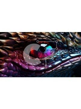 Σετ των 2 Intra Συλλεκτικό Ξύλινο Παζλ Plywood  4mm - Dragon's Eye - Κοντινή θέα με ζωηρά χρώματα Σε Ξύλινο Κουτί - Διαστάσεις: 10x10 cm – 25 κομμάτια