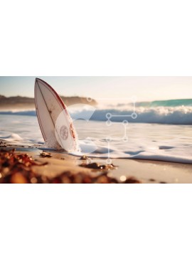 Intra Συλλεκτικό Ξύλινο Παζλ Plywood  4mm - Σανίδα του σερφ στην παραλία με Driftwood Σε Ξύλινο Κουτί - Διαστάσεις: 10x10 cm – 25 κομμάτια