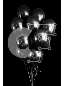 Intra Συλλεκτικό Ξύλινο Παζλ Plywood  4mm - Μαύρα μπαλόνια που επιπλέουν στον αέρα - Φωτογραφία Αρχείου Σε Ξύλινο Κουτί - Διαστάσεις Puzzle: 10x10 cm – 25 κομμάτια