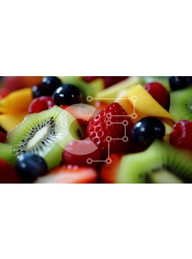 Σετ των 2 Intra Συλλεκτικό Ξύλινο Παζλ Plywood  4mm - Υγιεινό και νόστιμο μπολ με μικτά φρούτα με ακτινίδιο, φράουλες και βατόμουρα Σε Ξύλινο Κουτί - Διαστάσεις: 10x10 cm – 25 κομμάτια