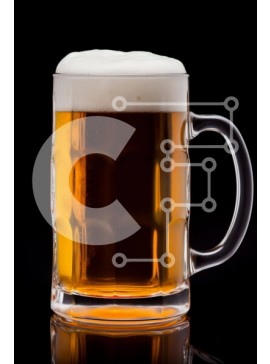 Σετ των 2 Intra Συλλεκτικό Ξύλινο Παζλ Plywood  4mm - Γυάλινη κούπα γεμάτη μπύρα σε μαύρο φόντο Σε Ξύλινο Κουτί - Διαστάσεις: 10x10 cm – 25 κομμάτια