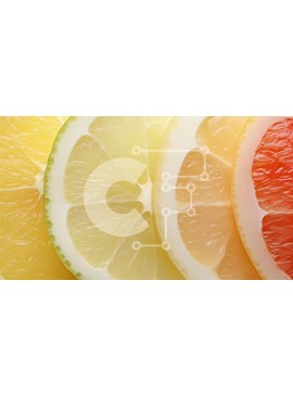 Σετ των 2 Intra Συλλεκτικό Ξύλινο Παζλ Plywood  4mm - Κοντινό πλάνο φέτες εσπεριδοειδών - γκρέιπφρουτ, λεμόνι και λάιμ Σε Ξύλινο Κουτί - Διαστάσεις: 10x10 cm – 25 κομμάτια