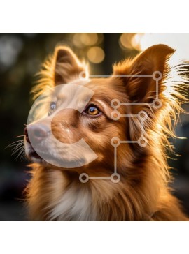 Intra Συλλεκτικό Ξύλινο Παζλ Plywood  4mm - Αξιολάτρευτη εικόνα ενός καφέ σκύλου με μακριά μαλλιά και μια φιλική έκφραση Σε Ξύλινο Κουτί - Διαστάσεις: 10x10 cm – 25 κομμάτια