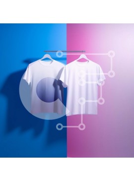 Σετ των 2 Intra Συλλεκτικό Ξύλινο Παζλ Plywood  4mm - Κομψά λευκά μπλουζάκια σε ντεγκραντέ φόντο Σε Ξύλινο Κουτί - Διαστάσεις: 10x10 cm – 25 κομμάτια