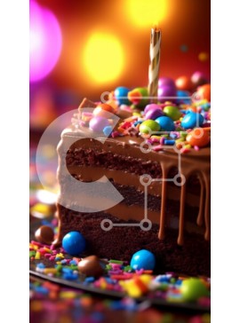 Intra Συλλεκτικό Ξύλινο Παζλ Plywood  4mm - Λαχταριστή σοκολατένια τούρτα γενεθλίων με πολύχρωμα ψεκάσματα Σε Ξύλινο Κουτί - Διαστάσεις: 10x10 cm – 25 κομμάτια