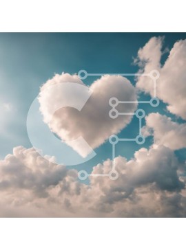 Intra Συλλεκτικό Ξύλινο Παζλ Plywood  4mm - Σύννεφο στον ουρανό σε σχήμα καρδιάς Σε Ξύλινο Κουτί - Διαστάσεις: 10x10 cm – 25 κομμάτια