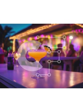 Σετ των 2 Intra Συλλεκτικό Ξύλινο Παζλ Plywood  4mm - Τραπέζι με ποτήρια Martini και κοκτέιλ πορτοκαλιού Σε Ξύλινο Κουτί - Διαστάσεις: 10x10 cm – 25 κομμάτια