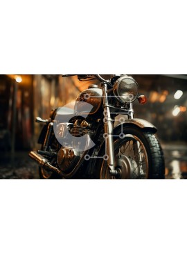 Intra Συλλεκτικό Ξύλινο Παζλ Plywood  4mm - Μοτοσικλέτα σε βρεγμένο δρόμο τη νύχτα Σε Ξύλινο Κουτί - Διαστάσεις Puzzle: 10x10 cm – 25 κομμάτια