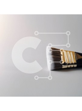 Σετ των 2 Intra Συλλεκτικό Ξύλινο Παζλ Plywood  4mm - Πινέλο μακιγιάζ με λευκή λαβή και μαύρο κεφάλι Σε Ξύλινο Κουτί - Διαστάσεις: 10x10 cm – 25 κομμάτια