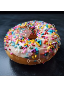 Σετ των 2 Intra Συλλεκτικό Ξύλινο Παζλ Plywood  4mm - Λαχταριστό γλασέ ντόνατ με πολύχρωμα πασπαλίσματα Σε Ξύλινο Κουτί - Διαστάσεις: 10x10 cm – 25 κομμάτια