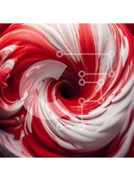 Σετ των 2 Intra Συλλεκτικό Ξύλινο Παζλ Plywood  4mm - Νόστιμο κόκκινο και λευκό καραμέλα στροβιλισμού νήματος Σε Ξύλινο Κουτί - Διαστάσεις: 10x10 cm – 25 κομμάτια