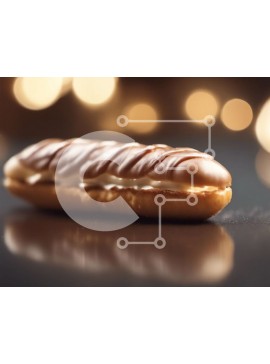 Σετ των 2 Intra Συλλεκτικό Ξύλινο Παζλ Plywood  4mm - Νόστιμο ντόνατ με κρέμα τυριού παγωμένο σε φωτισμένο τραπέζι Σε Ξύλινο Κουτί - Διαστάσεις: 10x10 cm – 25 κομμάτια