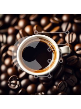 Σετ των 2 Intra Συλλεκτικό Ξύλινο Παζλ Plywood  4mm - Όμορφη εικόνα ενός φλιτζάνι καφέ με κόκκους καφέ σε σκούρο φόντο Σε Ξύλινο Κουτί - Διαστάσεις: 10x10 cm – 25 κομμάτια