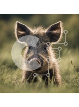 Intra Συλλεκτικό Ξύλινο Παζλ Plywood  4mm - Μικρό αγριογούρουνο σε ένα χωράφι με ψηλό γρασίδι Σε Ξύλινο Κουτί - Διαστάσεις: 10x10 cm – 25 κομμάτια