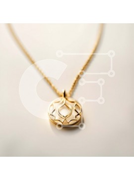 Σετ των 2 Intra Συλλεκτικό Ξύλινο Παζλ Plywood  4mm - Κομψό χρυσό κολιέ με μοναδικό κυκλικό σχέδιο Σε Ξύλινο Κουτί - Διαστάσεις: 10x10 cm – 25 κομμάτια