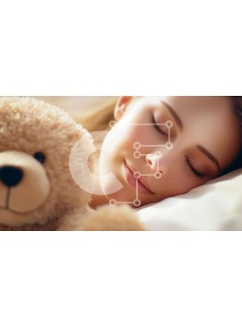 Intra Συλλεκτικό Ξύλινο Παζλ Plywood  4mm - Γυναίκα που κοιμάται με το αρκουδάκι Σε Ξύλινο Κουτί - Διαστάσεις Puzzle: 10x10 cm – 25 κομμάτια