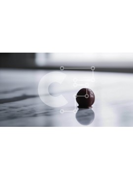 Σετ των 2 Intra Συλλεκτικό Ξύλινο Παζλ Plywood  4mm - Μικρή σοκολατένια μπάλα σε μαρμάρινο πάγκο Σε Ξύλινο Κουτί - Διαστάσεις: 10x10 cm – 25 κομμάτια