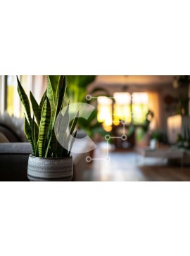 Intra Συλλεκτικό Ξύλινο Παζλ Plywood  4mm - Υγιές φυτό σε γλάστρα στο σαλόνι Σε Ξύλινο Κουτί - Διαστάσεις Puzzle: 10x10 cm – 25 κομμάτια