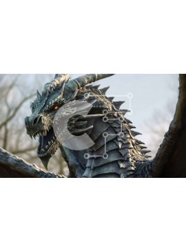 Intra Συλλεκτικό Ξύλινο Παζλ Plywood  4mm - Εκπληκτική εικόνα ενός μαύρου δράκου με κόκκινα μάτια Σε Ξύλινο Κουτί - Διαστάσεις Puzzle: 10x10 cm – 25 κομμάτια