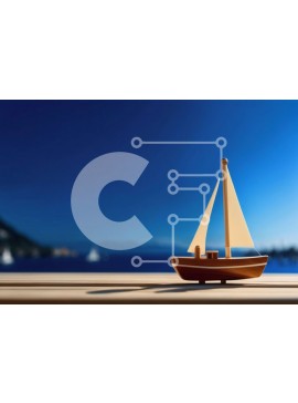 Intra Συλλεκτικό Ξύλινο Παζλ Plywood  4mm - Παιχνίδι ιστιοφόρο σε ξύλινο τραπέζι Σε Ξύλινο Κουτί - Διαστάσεις Puzzle: 10x10 cm – 25 κομμάτια