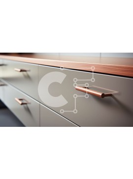 Intra Συλλεκτικό Ξύλινο Παζλ Plywood  4mm - Μοντέρνο ντουλάπι κουζίνας με χάλκινη λαβή Σε Ξύλινο Κουτί - Διαστάσεις Puzzle: 10x10 cm – 25 κομμάτια