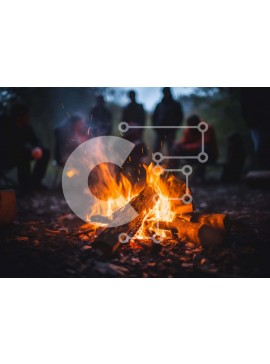 Intra Συλλεκτικό Ξύλινο Παζλ Plywood  4mm - Συγκέντρωση φωτιάς στο δάσος Σε Ξύλινο Κουτί - Διαστάσεις: 10x10 cm – 25 κομμάτια