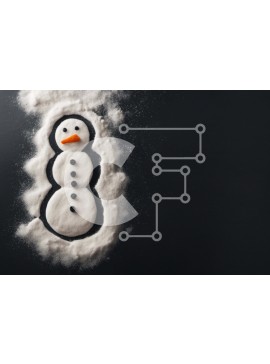 Intra Συλλεκτικό Ξύλινο Παζλ Plywood  4mm - Πολύχρωμη διακόσμηση χιονάνθρωπος για το χειμώνα Σε Ξύλινο Κουτί - Διαστάσεις Puzzle: 10x10 cm – 25 κομμάτια