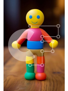 Intra Συλλεκτικό Ξύλινο Παζλ Plywood  4mm - Πολύχρωμο παιχνίδι φιγούρα σε ημιτελές ξύλινο τραπέζι Σε Ξύλινο Κουτί - Διαστάσεις Puzzle: 10x10 cm – 25 κομμάτια