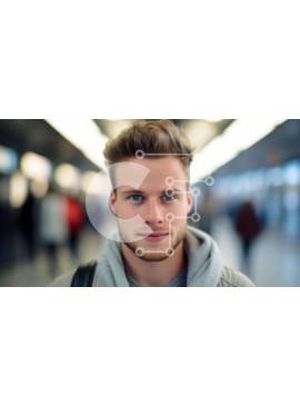 Intra Συλλεκτικό Ξύλινο Παζλ Plywood  4mm - Ελκυστικός νεαρός άνδρας που χαμογελά και κοιτάζει την κάμερα Σε Ξύλινο Κουτί - Διαστάσεις Puzzle: 10x10 cm – 25 κομμάτια