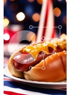 Σετ των 2 Intra Συλλεκτικό Ξύλινο Παζλ Plywood  4mm - Hot Dogs για την Ημέρα της Ανεξαρτησίας με κέτσαπ και μουστάρδα Σε Ξύλινο Κουτί - Διαστάσεις: 10x10 cm – 25 κομμάτια