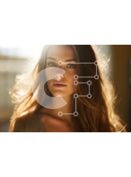 Intra Συλλεκτικό Ξύλινο Παζλ Plywood  4mm - Πανέμορφη γυναίκα που στέκεται μπροστά από το παράθυρο με το φως του ήλιου στο πρόσωπό της Σε Ξύλινο Κουτί - Διαστάσεις Puzzle: 10x10 cm – 25 κομμάτια