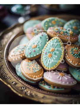 Σετ των 2 Intra Συλλεκτικό Ξύλινο Παζλ Plywood  4mm - Πιάτο με διακοσμημένα μπισκότα με άδειο ποτήρι Σε Ξύλινο Κουτί - Διαστάσεις: 10x10 cm – 25 κομμάτια