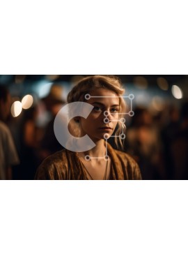 Intra Συλλεκτικό Ξύλινο Παζλ Plywood  4mm - Όμορφη εικόνα μιας νεαρής γυναίκας σε μια ζωντανή σκηνή του δρόμου Σε Ξύλινο Κουτί - Διαστάσεις Puzzle: 10x10 cm – 25 κομμάτια