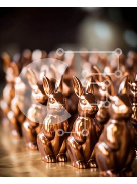 Intra Συλλεκτικό Ξύλινο Παζλ Plywood  4mm - Ομάδα ειδωλίων καφέ κουνελιών για τον εορτασμό του Πάσχα Σε Ξύλινο Κουτί - Διαστάσεις Puzzle: 10x10 cm – 25 κομμάτια