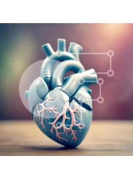 Intra Συλλεκτικό Ξύλινο Παζλ Plywood  4mm - Μπλε μοντέλο ανθρώπινης καρδιάς σε παλιό ξύλινο τραπέζι Σε Ξύλινο Κουτί - Διαστάσεις Puzzle: 10x10 cm – 25 κομμάτια