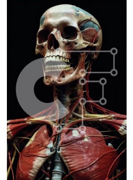 Intra Συλλεκτικό Ξύλινο Παζλ Plywood  4mm - Λεπτομερής εικόνα της ανατομίας του ανθρώπινου σκελετού Σε Ξύλινο Κουτί - Διαστάσεις Puzzle: 10x10 cm – 25 κομμάτια