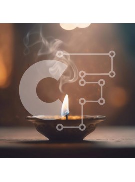 Intra Συλλεκτικό Ξύλινο Παζλ Plywood  4mm - Αναμμένο κερί για διαλογισμό και πνευματικούς σκοπούς Σε Ξύλινο Κουτί - Διαστάσεις Puzzle: 10x10 cm – 25 κομμάτια