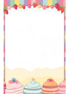 Σετ των 2 Intra Συλλεκτικό Ξύλινο Παζλ Plywood  4mm - Πολύχρωμο πλαίσιο με cupcakes και φράουλες Σε Ξύλινο Κουτί - Διαστάσεις: 10x10 cm – 25 κομμάτια