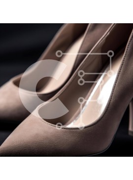 Σετ των 2 Intra Συλλεκτικό Ξύλινο Παζλ Plywood  4mm - Μπεζ ψηλοτάκουνα παπούτσια σε μαύρο φόντο Σε Ξύλινο Κουτί - Διαστάσεις: 10x10 cm – 25 κομμάτια