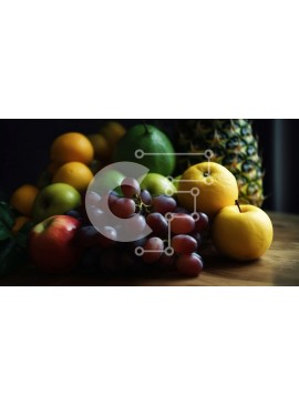 Σετ των 2 Intra Συλλεκτικό Ξύλινο Παζλ Plywood  4mm - Ζωντανή εικόνα φρέσκων φρούτων που τακτοποιούνται σε ένα τραπέζι Σε Ξύλινο Κουτί - Διαστάσεις: 10x10 cm – 25 κομμάτια