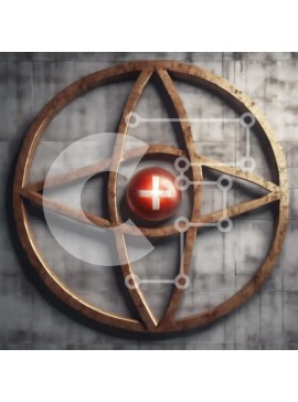 Intra Συλλεκτικό Ξύλινο Παζλ Plywood  4mm - Συμβολική κόκκινη μπάλα σε κύκλο σε σχήμα σφαίρας Σε Ξύλινο Κουτί - Διαστάσεις Puzzle: 10x10 cm – 25 κομμάτια