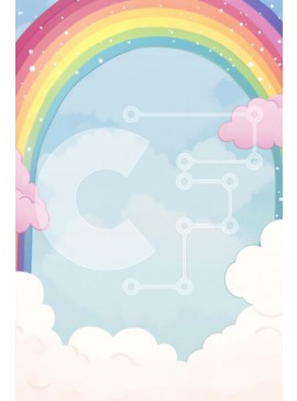 Σετ των 2 Intra Συλλεκτικό Ξύλινο Παζλ Plywood  4mm - Δονούμενο ουράνιο τόξο και σύννεφα φόντο Σε Ξύλινο Κουτί - Διαστάσεις: 10x10 cm – 25 κομμάτια