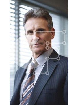 Intra Συλλεκτικό Ξύλινο Παζλ Plywood  4mm - Σοβαρός μεσήλικας επιχειρηματίας που κοιτάζει απευθείας την κάμερα Σε Ξύλινο Κουτί - Διαστάσεις Puzzle: 10x10 cm – 25 κομμάτια