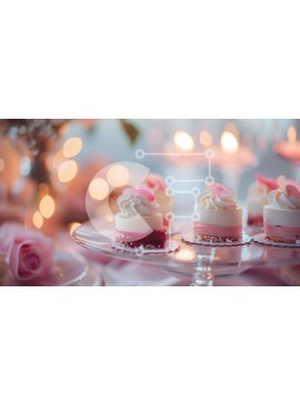 Σετ των 2 Intra Συλλεκτικό Ξύλινο Παζλ Plywood  4mm - Επιτραπέζιο με λαχταριστά επιδόρπια - cupcakes, μπισκότα, μακαρόν Σε Ξύλινο Κουτί - Διαστάσεις: 10x10 cm – 25 κομμάτια