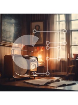 Intra Συλλεκτικό Ξύλινο Παζλ Plywood  4mm - Παλιομοδίτικο ραδιόφωνο και βιβλίο σε ξύλινο τραπέζι σε άνετο δωμάτιο με παράθυρα Σε Ξύλινο Κουτί - Διαστάσεις Puzzle: 10x10 cm – 25 κομμάτια