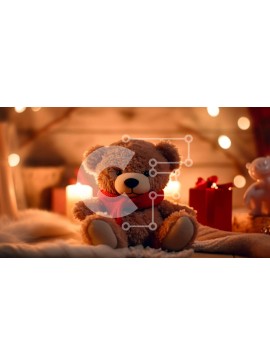 Intra Συλλεκτικό Ξύλινο Παζλ Plywood  4mm - Αρκουδάκι με Χριστουγεννιάτικα στολίδια Σε Ξύλινο Κουτί - Διαστάσεις: 10x10 cm – 25 κομμάτια