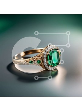 Σετ των 2 Intra Συλλεκτικό Ξύλινο Παζλ Plywood  4mm - Εκπληκτικό χρυσό δαχτυλίδι με σμαράγδι και διαμάντια Σε Ξύλινο Κουτί - Διαστάσεις: 10x10 cm – 25 κομμάτια