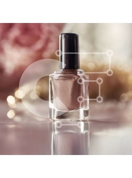 Σετ των 2 Intra Συλλεκτικό Ξύλινο Παζλ Plywood  4mm - Χρυσό μπουκάλι βερνικιού νυχιών σε ανακλαστική επιφάνεια Σε Ξύλινο Κουτί - Διαστάσεις: 10x10 cm – 25 κομμάτια