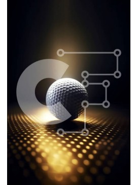 Intra Συλλεκτικό Ξύλινο Παζλ Plywood  4mm - Φωτεινή και λαμπερή μπάλα του γκολφ σε μεταλλική επιφάνεια Σε Ξύλινο Κουτί - Διαστάσεις Puzzle: 10x10 cm – 25 κομμάτια